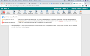 web editor screenshot of proofreading software Prowritingaid